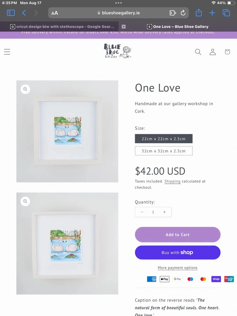 Pink Swan Art Print in White Frame